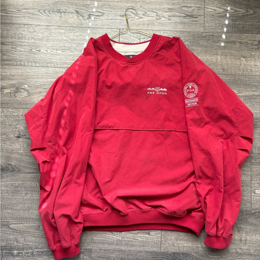 Antigua Red Crewneck Sweater with Embroidered Detail